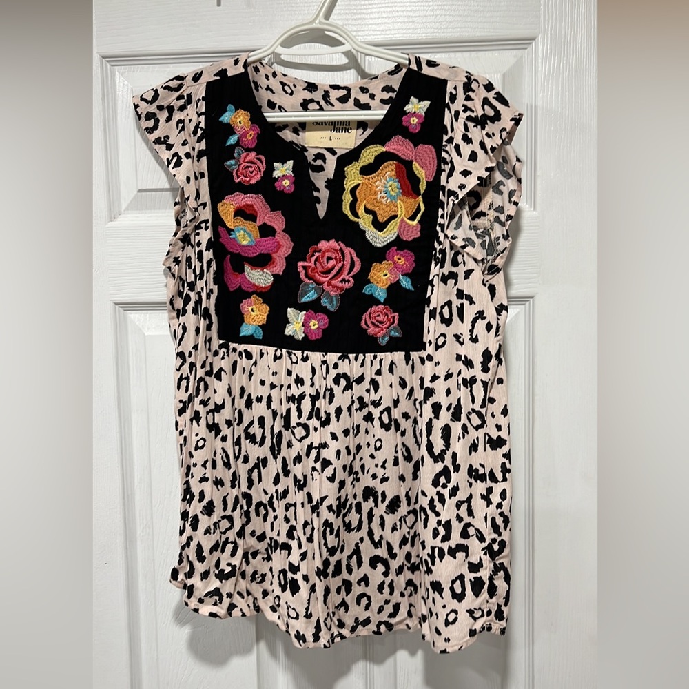 Cheetah floral top
